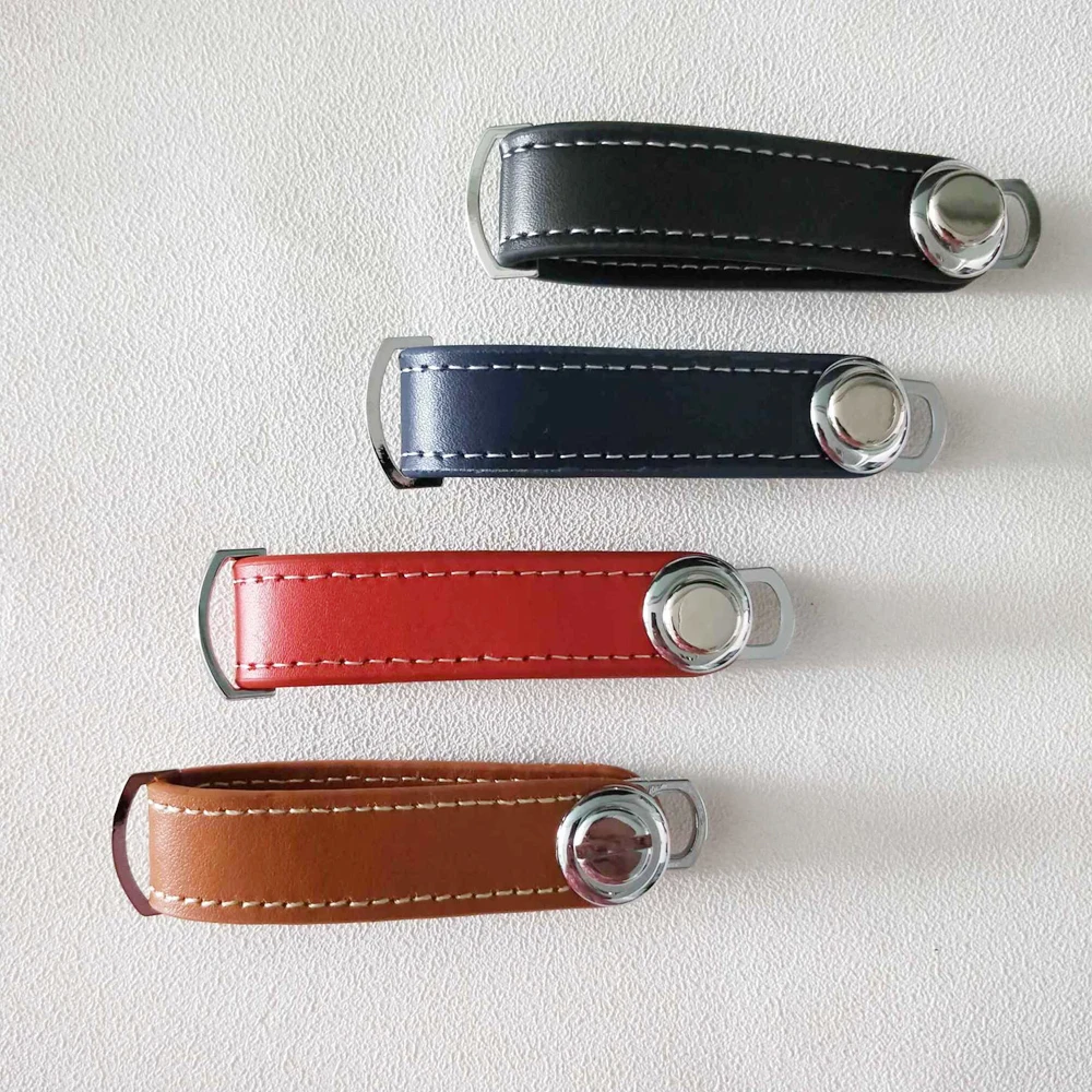 Высококачественный кожаный брелок из нержавеющей стали автомобильный для