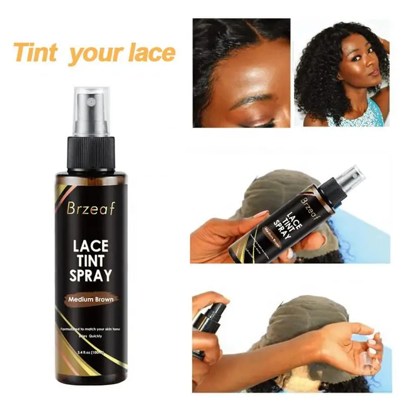 

100ml Lace Tint Spray Lace Wig Adhesive Bond High Light Lace Quality Label Custom Glue Private Color Toupee Wig Spray T5R8