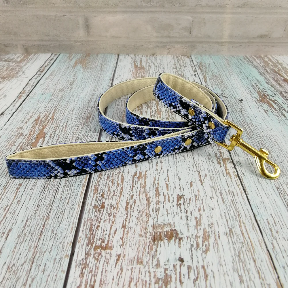 аксессуары для собак ошейник кожа Кожаный домашних животных со змеиным узором