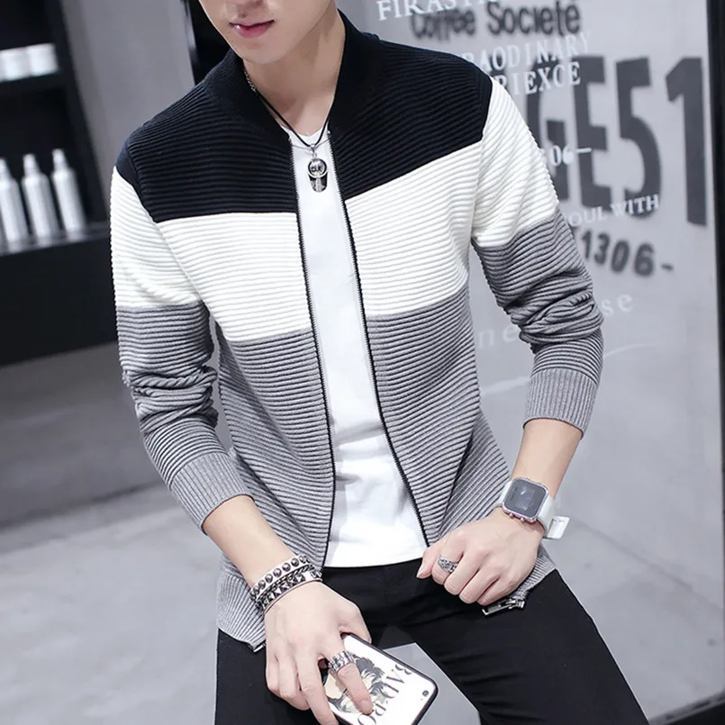 Мужской свитер кардиган на молнии модный осень 2019 Новое поступление мужской