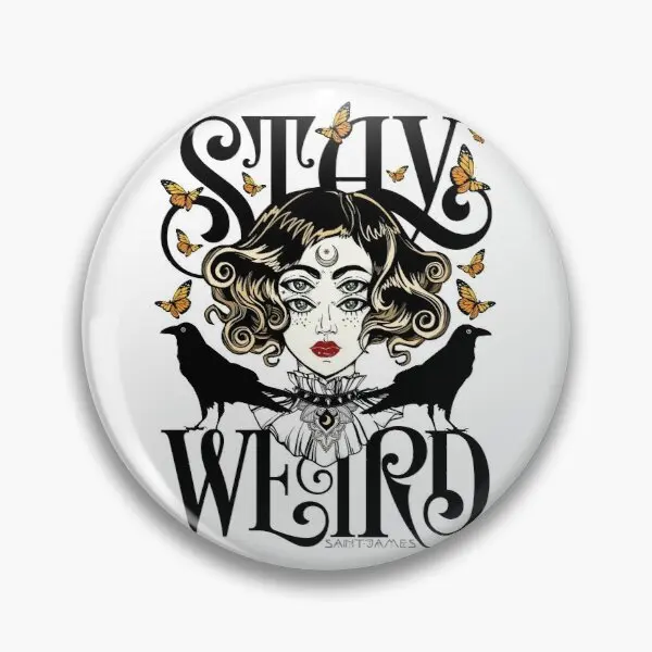 

Rose And The Ravens Stay Weird Colour Customizable Soft Button Pin Badge Jewelry Hat Collar Gift Clothes Brooch Cartoon Cute