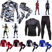 new arrival quick dry fitness tights motorcycle running set men sport suit gym training clothing mans compression sportswear