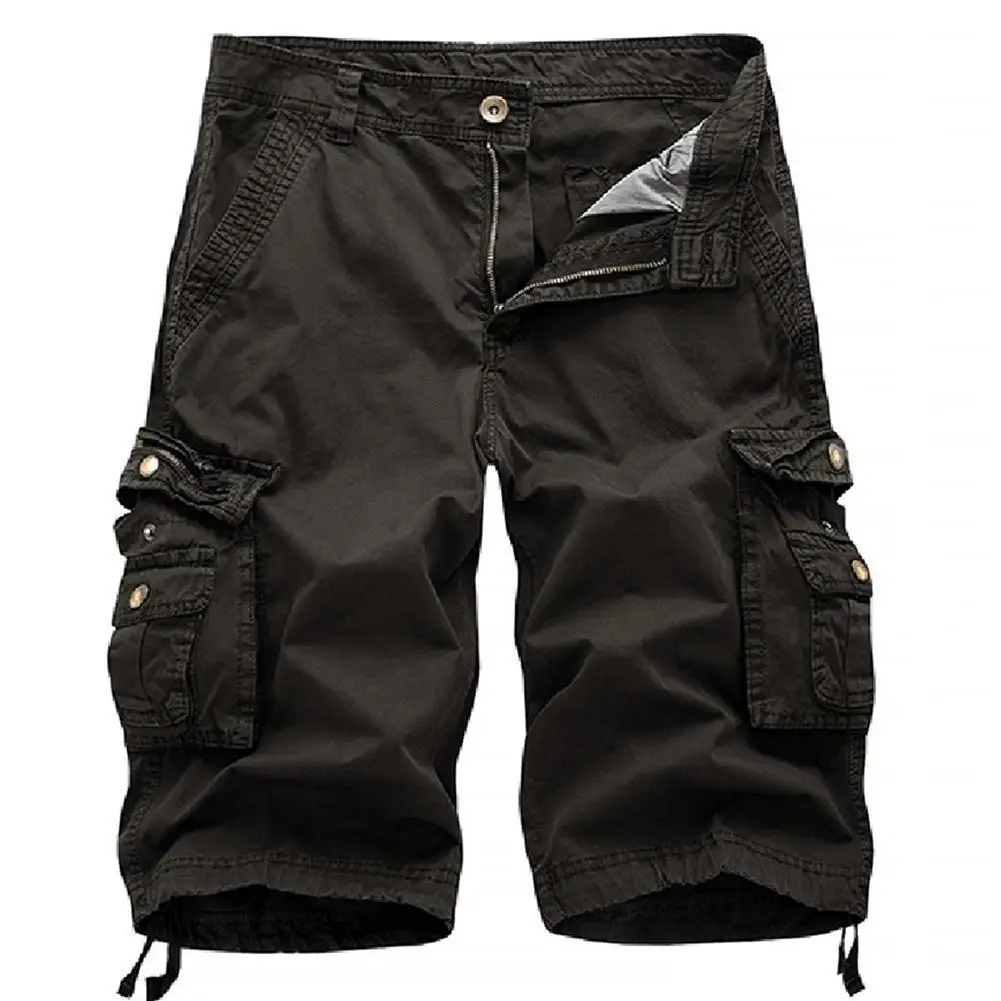 Шорты мужские однотонные с карманами повседневные пляжные свободные короткие