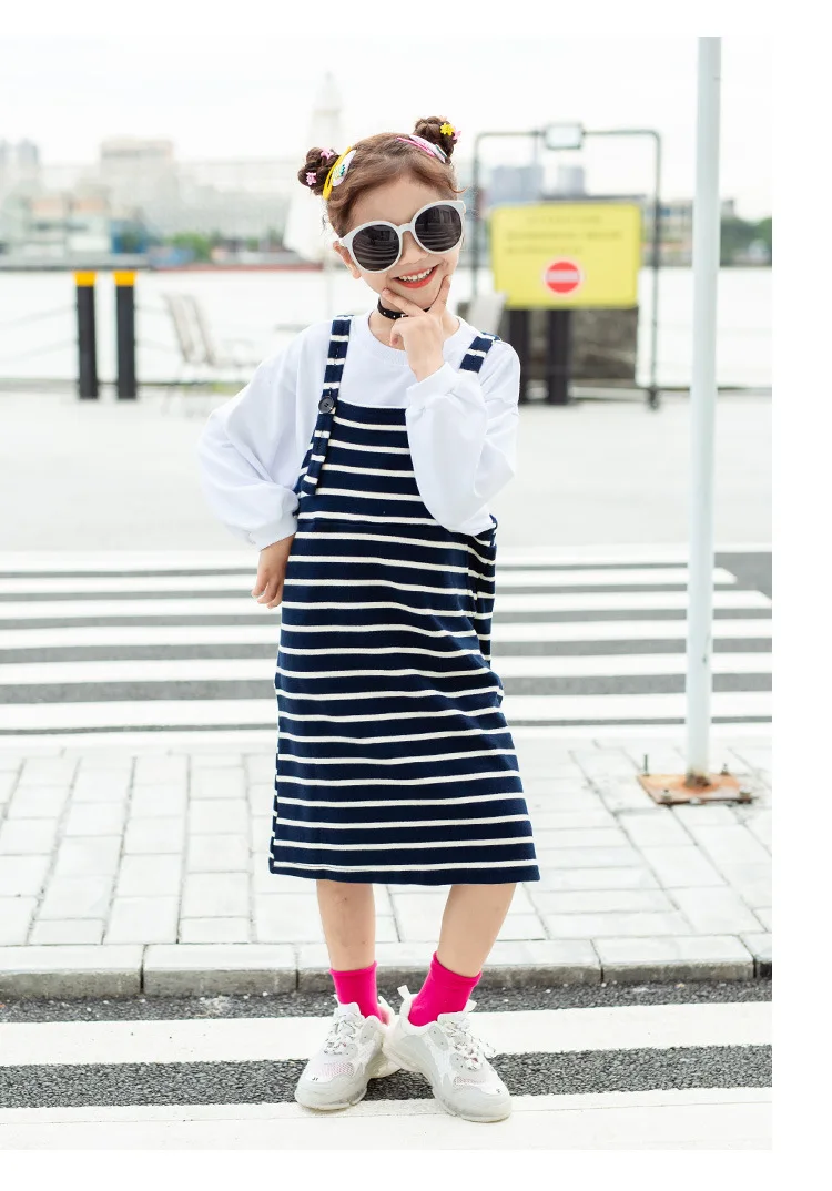 Платье в полоску для девочек Осенняя детская одежда подростков 13 лет | Детская и