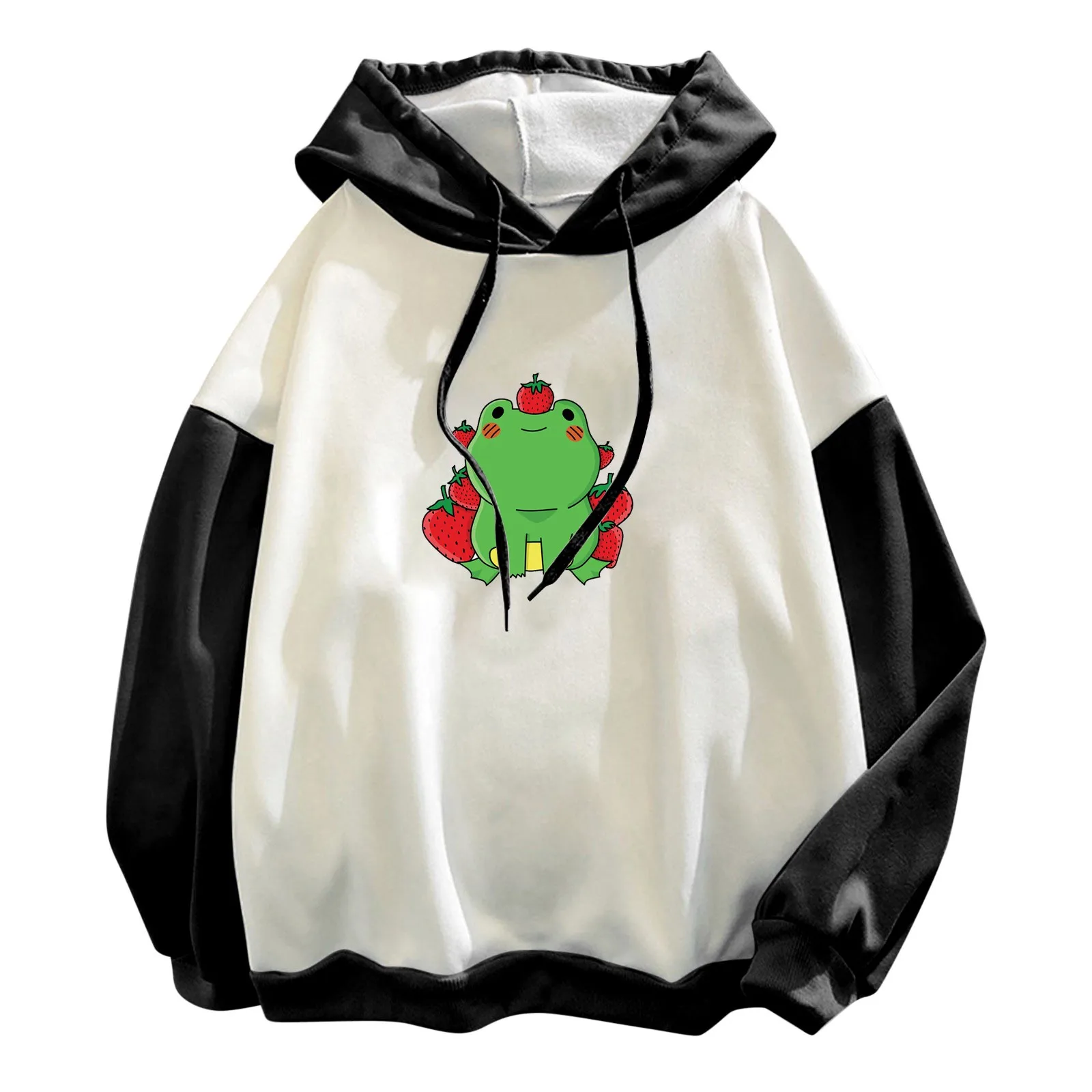 58# 2021 Autumn Winter Women New Fashion Cartoon Print Warm Hooded Sweatshirt Casual Long Sleeve Oversize Pullover Hoodies Tops
