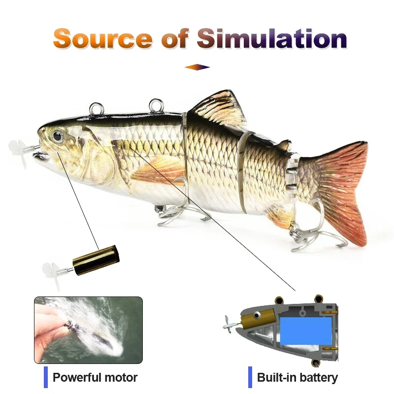 Электрическая рыболовная приманка воблеры 4 сегментная плавающая