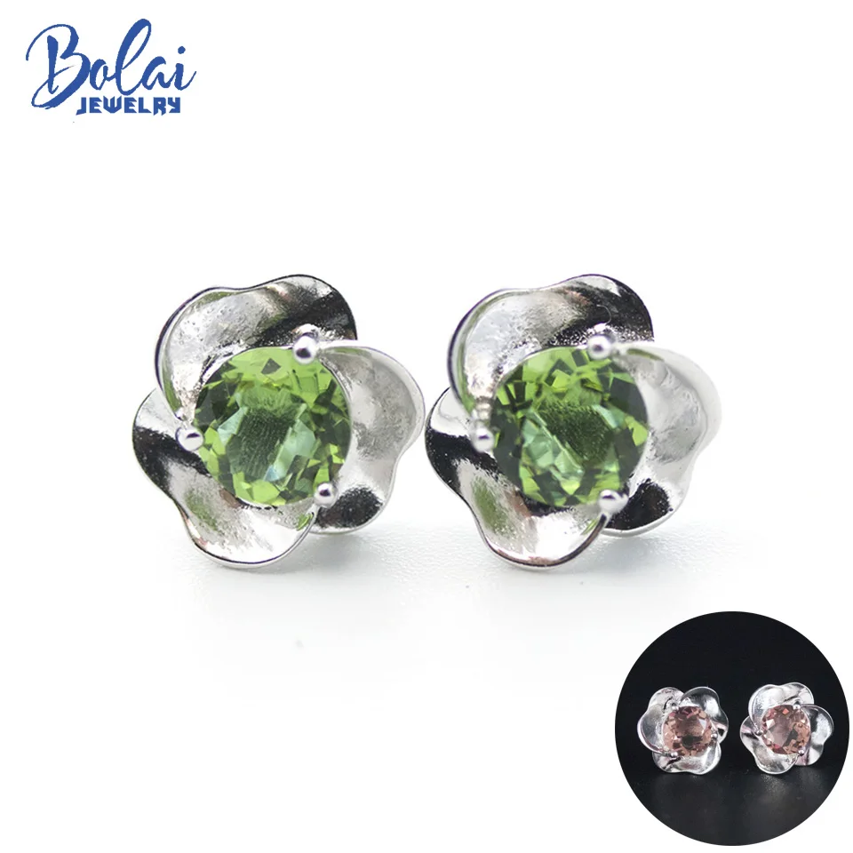 Женские серьги гвоздики Bolai Romatic Sultanit из стерлингового серебра 925 пробы с