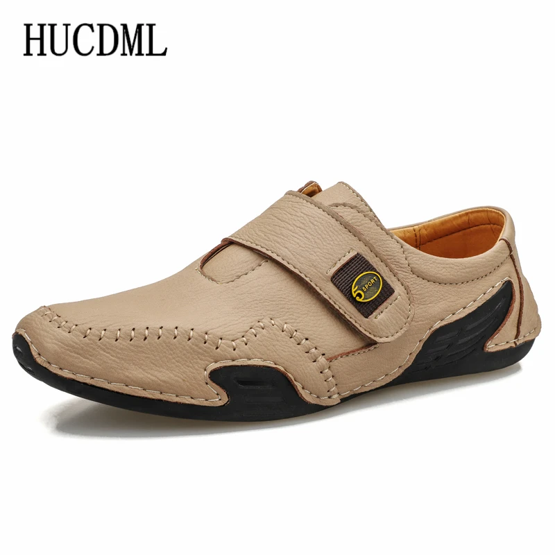 Туфли HUCDML мужские из натуральной кожи повседневные Мягкие Мокасины для вождения