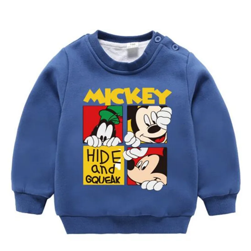 fleece top-8 Детская одежда; коллекция года; сезон осень-зима; комплект утепленной одежды из флиса для девочек и мальчиков; топы с длинными рукавами и штаны с принтом Микки и Минни - Цвет: fleece top-8