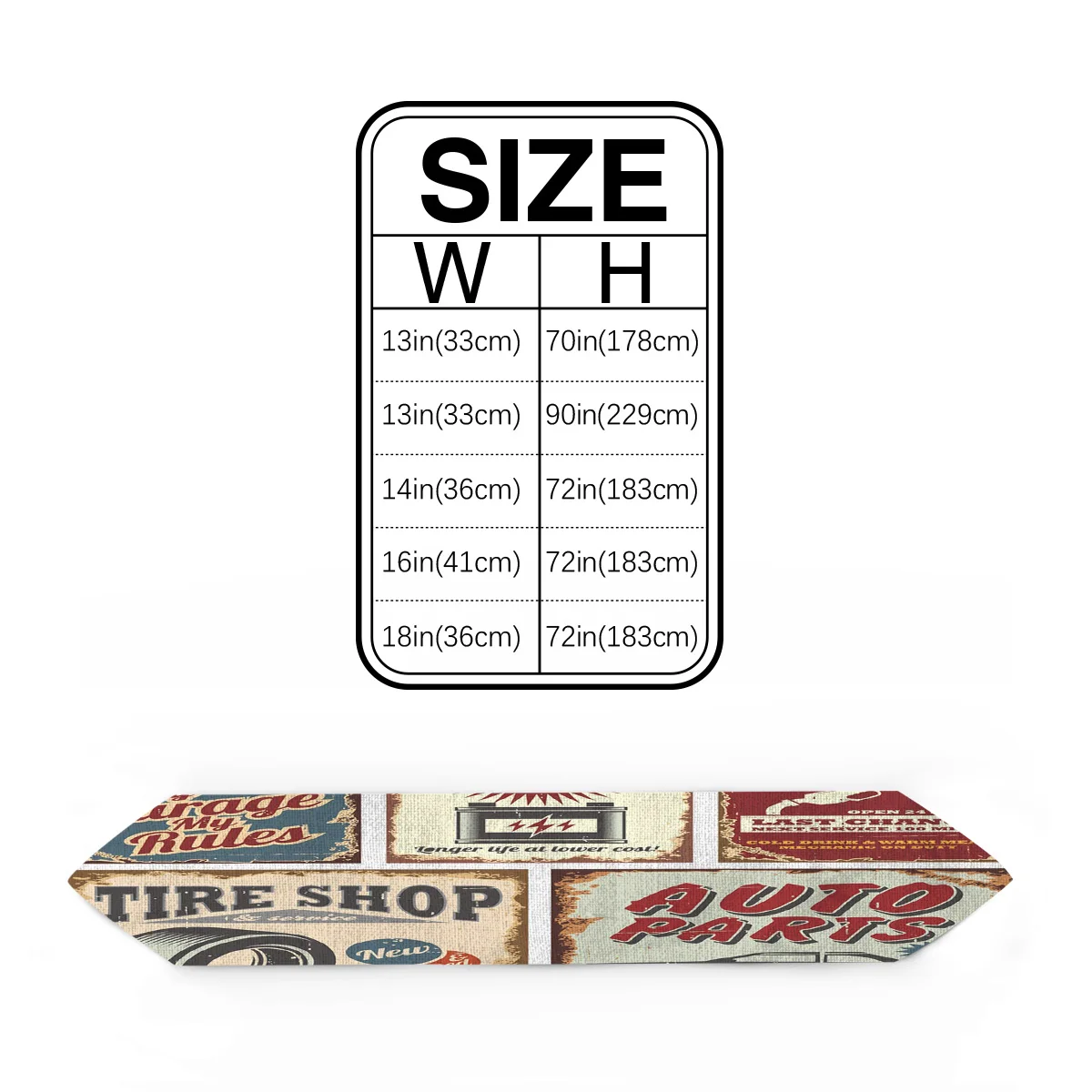 Table Runners Vintage Car Road Mechanic Poster Modern Runner Cloth Dining Decoration for Wedding Party Home Office | Дом и сад