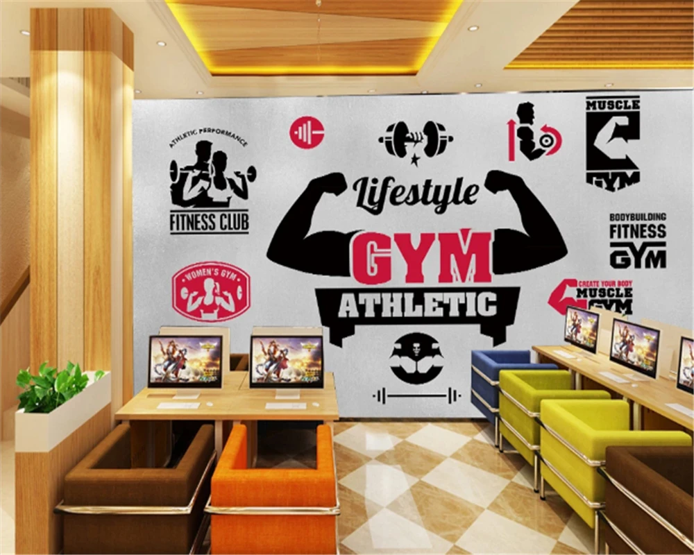 

beibehang 3d wallpaper Custom wallpaper background retro nostalgic style fitness wall covering home decoration mural wallpaper