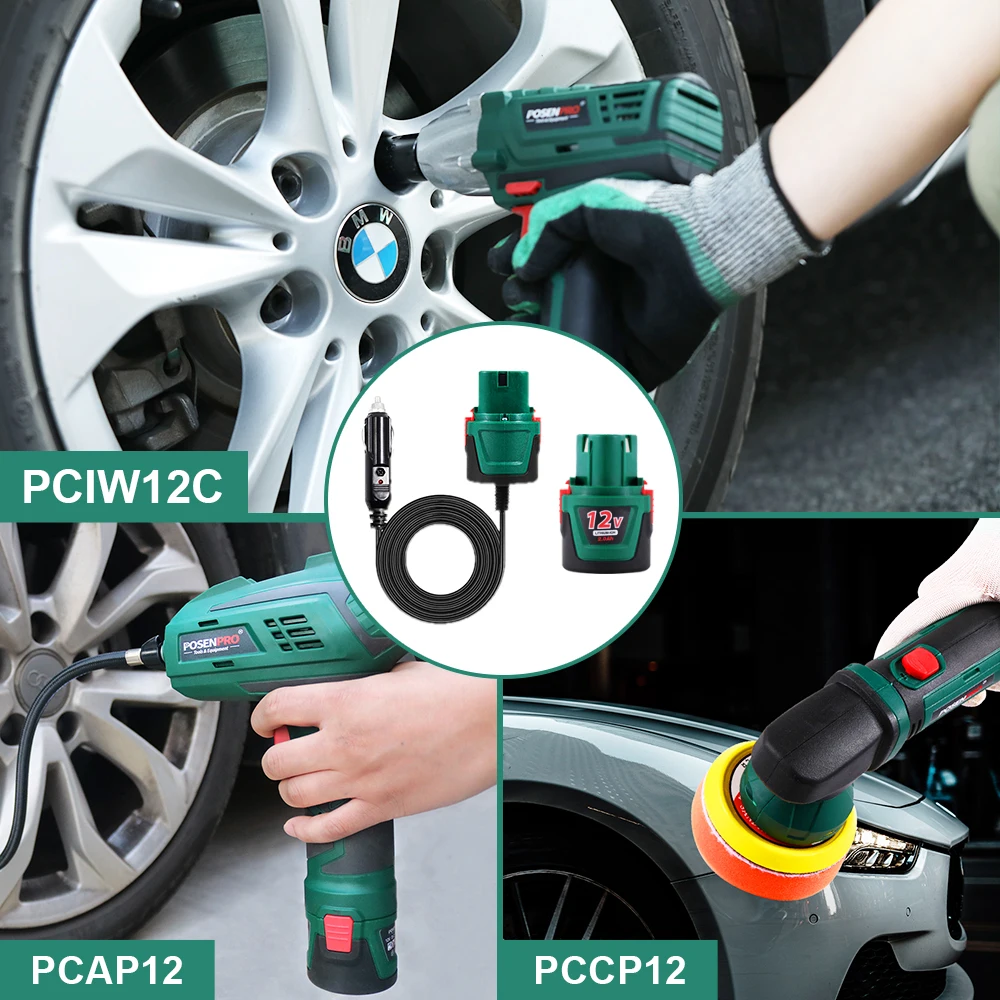 

POSENPRO 12V No battery Impact Wrench 12V 300N.m Air Pump Bare Tool