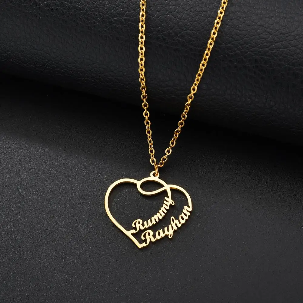 Ожерелье Atoztide с именем для женщин ювелирное изделие именной табличкой в форме