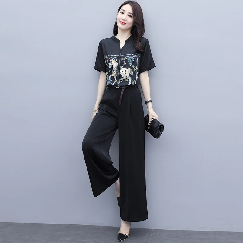 Удобный профессиональный офисный комплект из двух предметов Летняя рубашка с