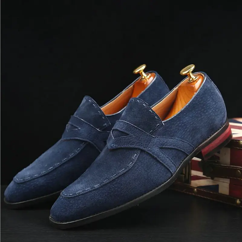 Men Flat Black suede ShoeS loafers Driving slip on Shoes Man Dress BIG SIZE 48 Casual flats shoes A57-37 | Обувь