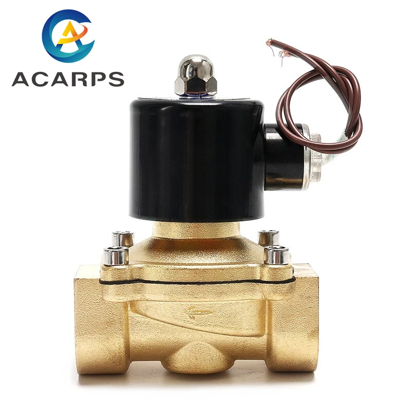 

3/8" 1/2" 3/4" 1" 1-1/4" 1-1/2" 2" Brass Solenoid Valve Normally Closed 24 Hours Energized Without Heat 220V