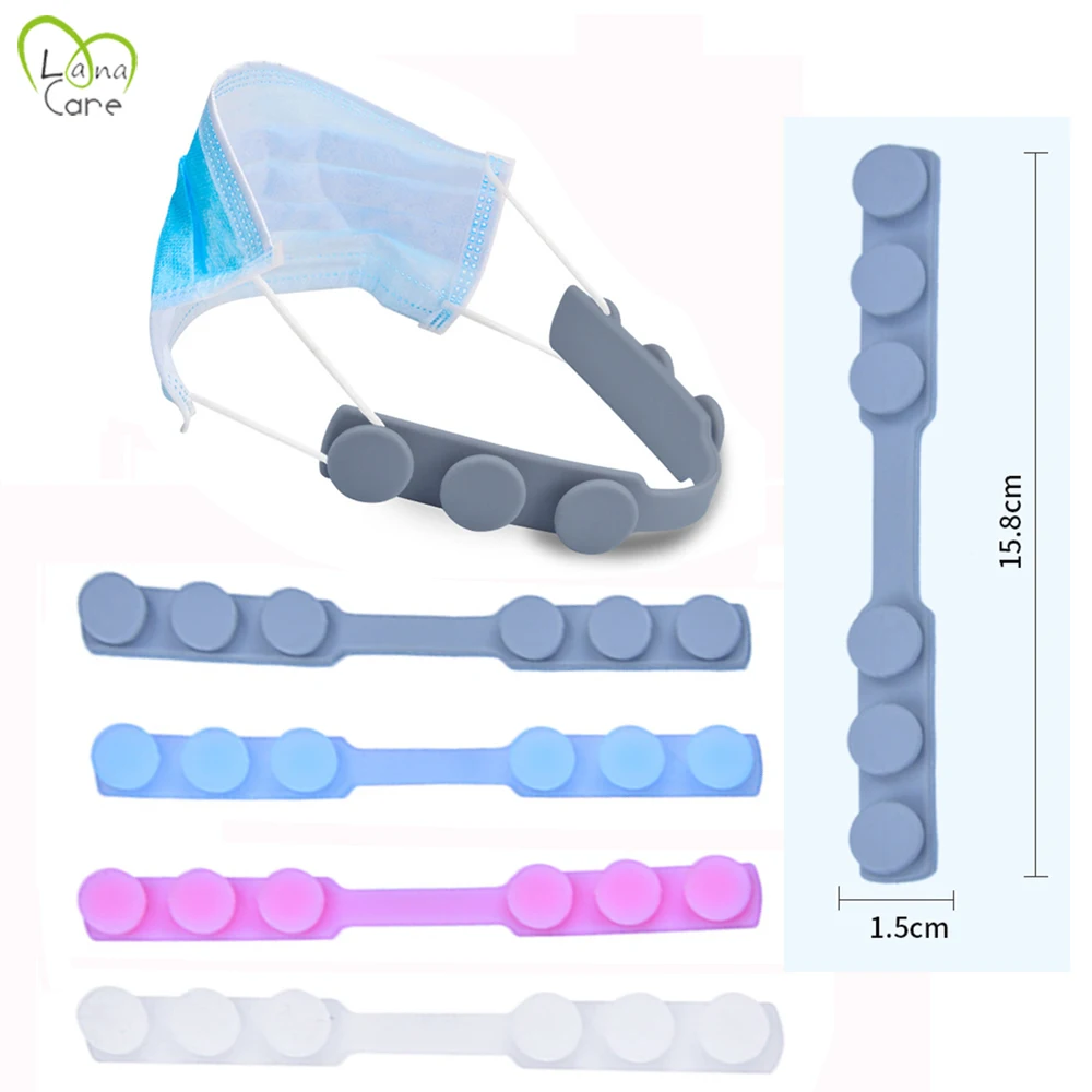 

12PCS For Face Mouth Mask Extention Plastic Rope Adjustable Extend Stick Buckle Relief Ear Pain Grey/Pink/Blue/White