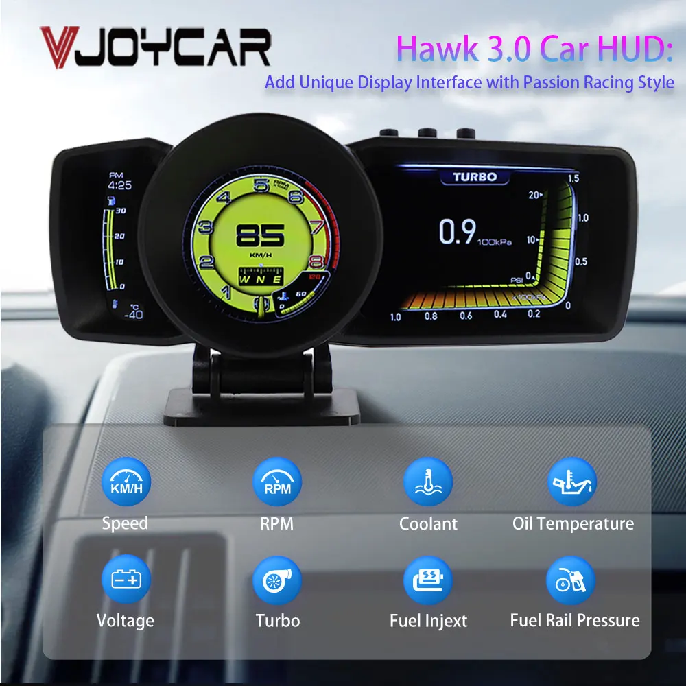 Vjoy Hawk 3 0 автомобильный HUD многофункциональный дисплей на приборной панели OBD2 + GPS