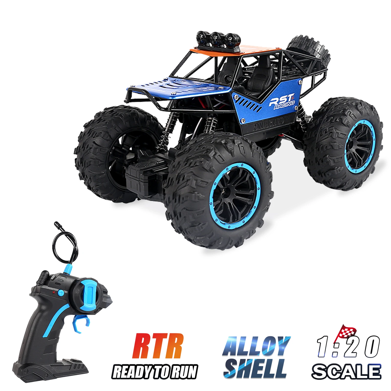 

1/20 RC Racing Car 20KM/H High Speed Off Road RC Trucks Alloy Shell Racing Climbing RC Car Gifts For Kids Adults
