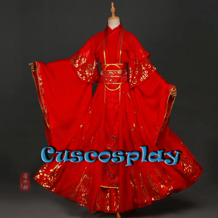 

Новое поступление Косплей Костюм Аниме Tian Guan Ci Fu Xie Lian красное свадебное платье костюмы на Хэллоуин для женщин китайское древнее ханьфу