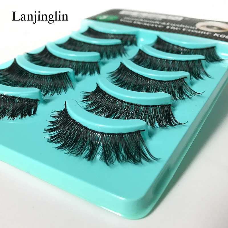5 пар ресниц натуральные накладные ресницы для наращивания глаз # K09 | Красота и