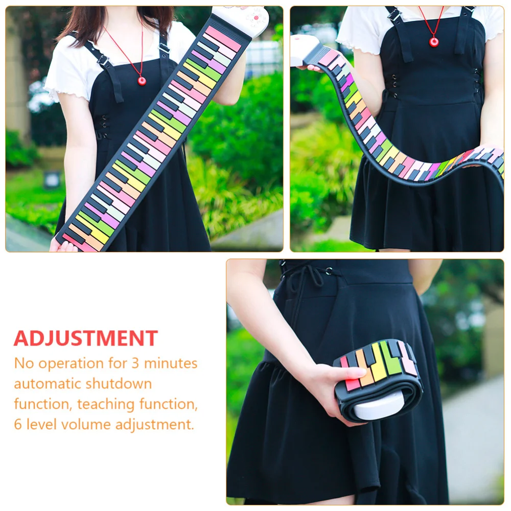 

1pc Creative 49 Keys Piano Instrument Beginner Electronic Hand Roll Piano (US Plug)