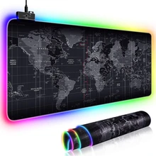 RGB Large Gaming Mouse Pad Old World Map Mousepad Non-slip Rubber Desk Mat Computer Pad Keyboard Pad Laptop Notebook Pad
