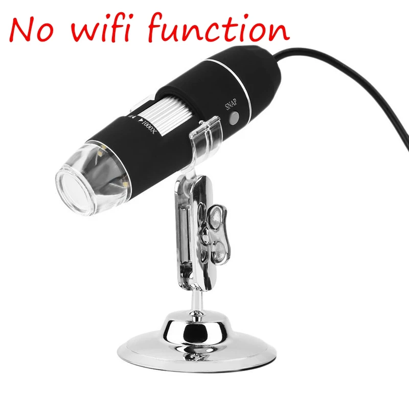 1000X No wifi 1080P wifi цифровой 1000x микроскоп Лупа камера 8 светодиодный с подставкой для Android ios iPhone iPad поддержка дропшиппинг - Цвет: 1000X No wifi