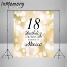Фон для фотосъемвечерние с изображением 18-го дня рождения для взрослых, белого и золотого цветов, в стиле боке