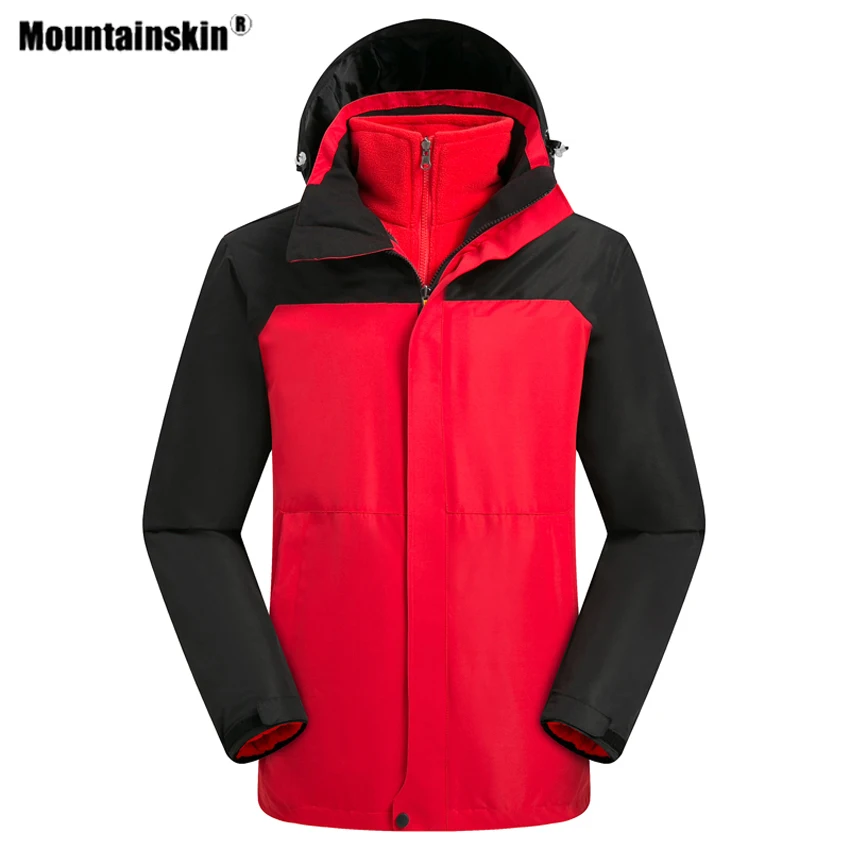 Mountainskin зимние мужские и женские походные куртки из 2 предметов толстые уличные