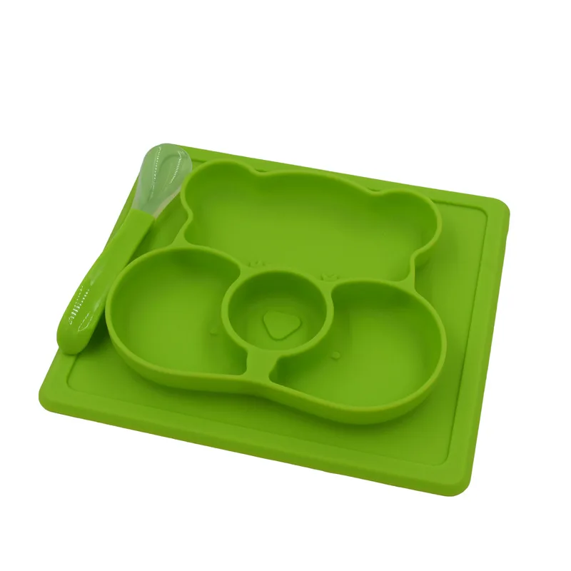 

Silicone Baby Tableware Food Bowl Set Dropshipping Feeding Bowl Waterproof Spoon Kids Bowl Plates Baby Feeding vajilla infantil