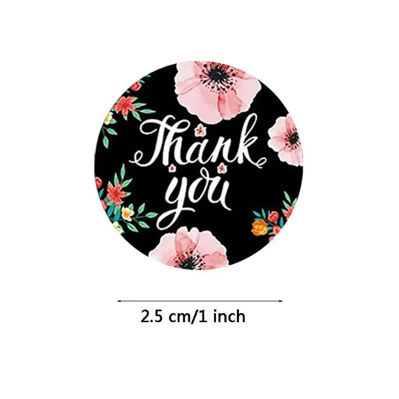 

500pcs 8 Designs Flower Thank You Stickers Wedding Favors Party Handmade Scrapbooking Gift Packaging Seal Labels
