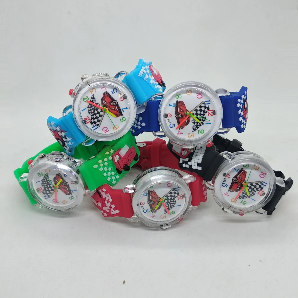 СВЕТОДИОДНЫЕ светящиеся цветсветильник часы с 3D автомобилем детские