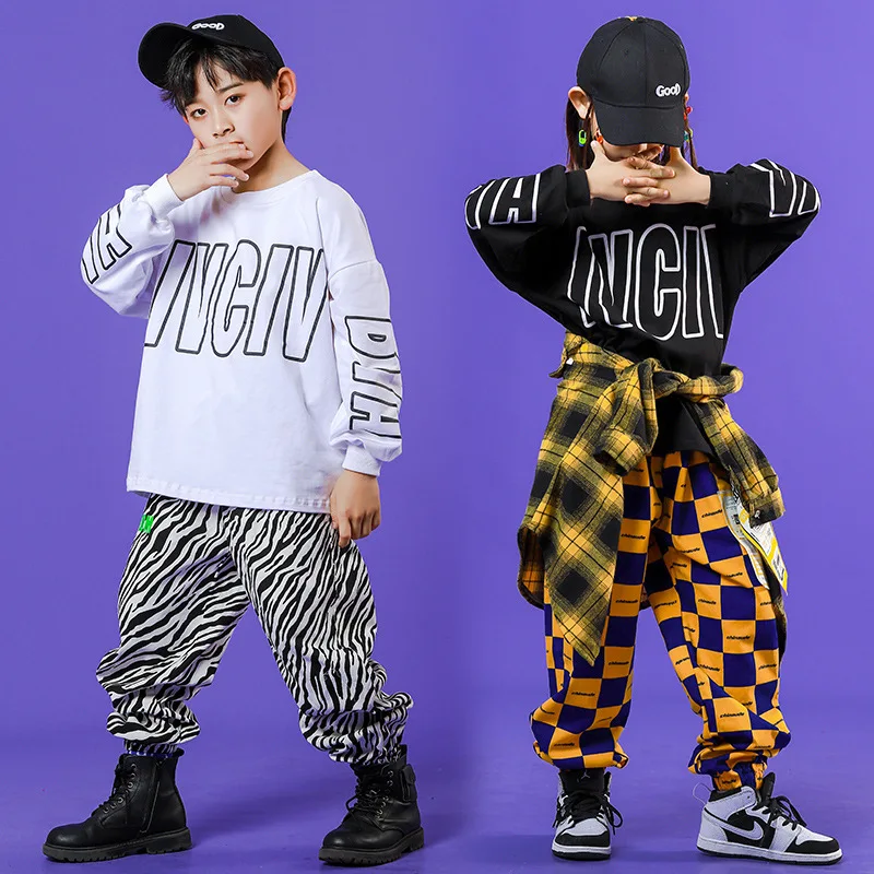 

Kids Carnival Hip Hop Clothing Shirt Tops Sweatshirt dancing Pants Outfits for Girls Boys Jazz Dance Wear Costume Clothes