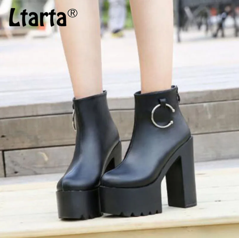 Женские ботильоны на очень высоком каблуке 14 5 см с круглым носком | Обувь