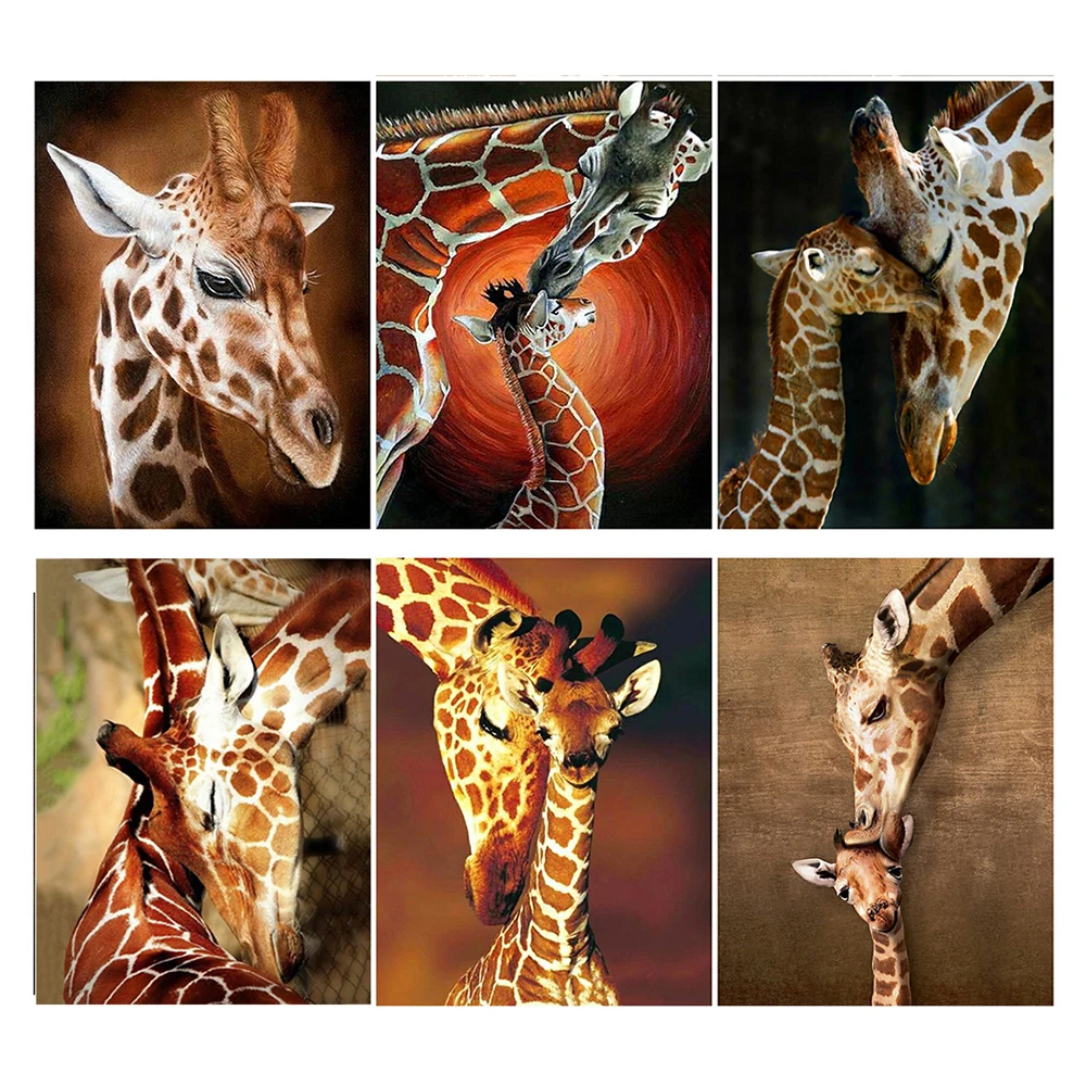 

Алмазная вышивка 5d "сделай сам", квадратная круглая картина с изображением жирафа, мозаичная мебель, украшение, подарок для хобби