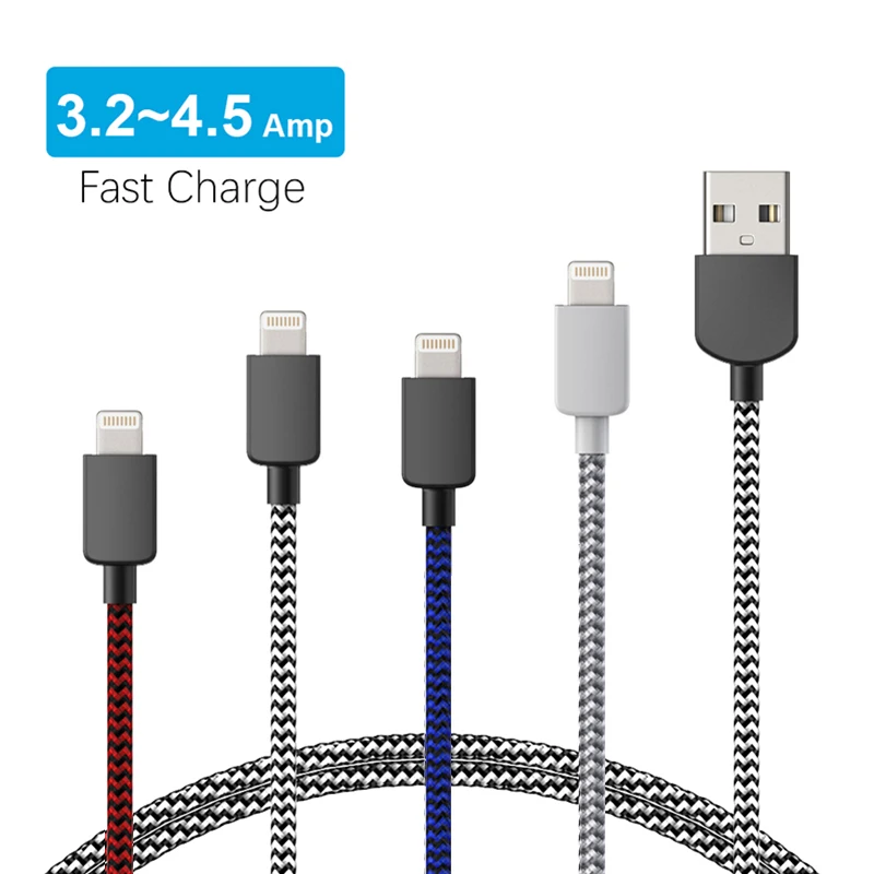 3 2 ~ a кабель USB для быстрой зарядки iPhone 11 XS Max XR X 8 7 6 6S 5 5S iPad Шнур мобильного телефона