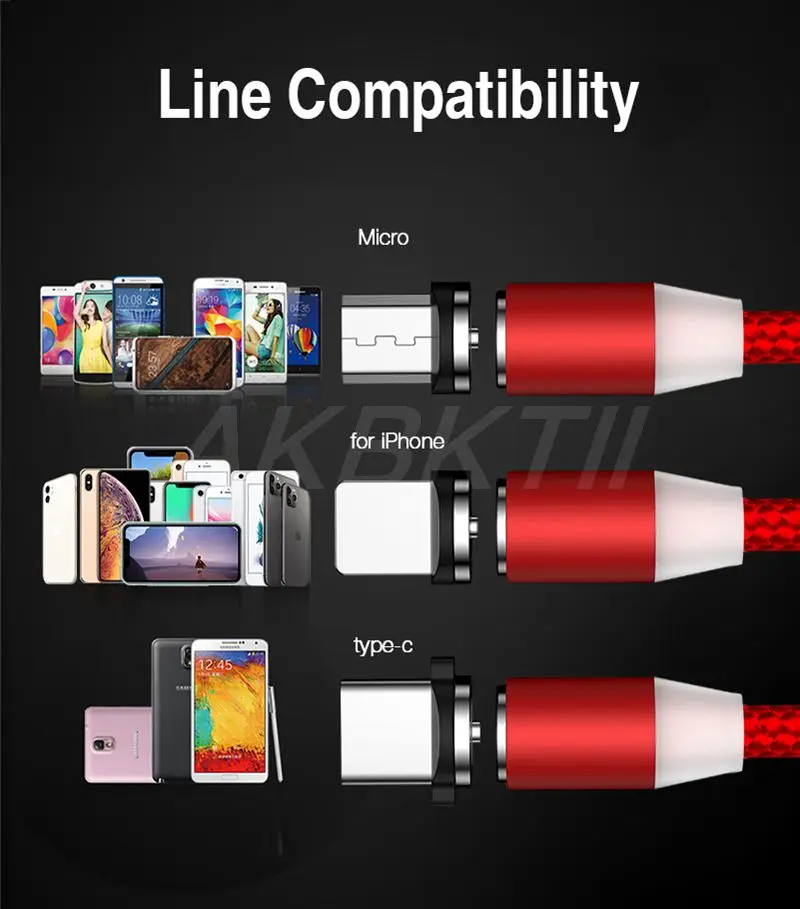 

Magnetic Cable Micro USB Cable For iPhone 12 Samsung Xiaomi Mobile Phone Fast Charging USB Type C Cable Magnet Charger Cord Wire