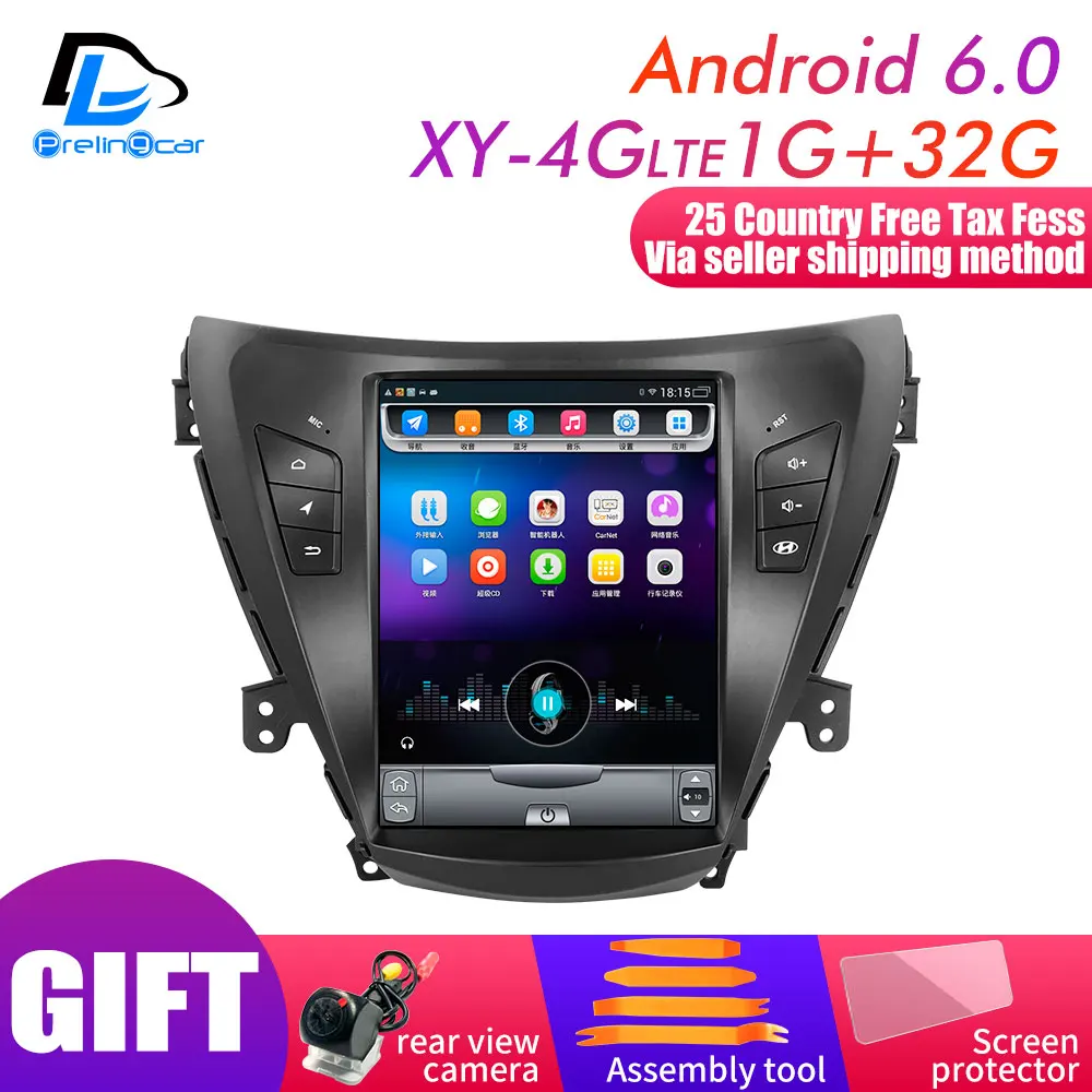 XY-4G 1G32G 64G rom вертикальный экран android автомобильный gps мультимедийный видео радио плеер в тире для hyundai elantra 2012- лет автомобильный навигатор - Цвет: XY-4G 1G32G