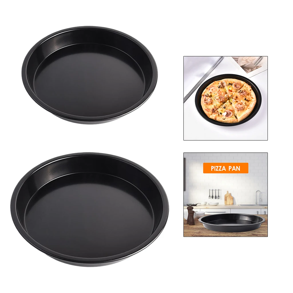 

Bakeware Baking Pan, Black Pizza Pan, Round Cake Pans Carbon Steel Kitchen