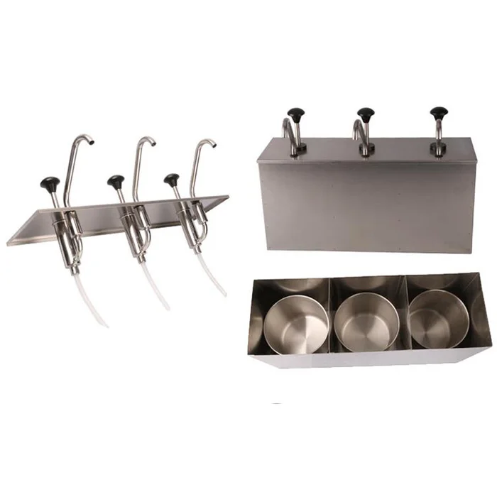 3 ведро диспенсер для соусов насос Squeeze приправа распределяя Нержавеющая сталь