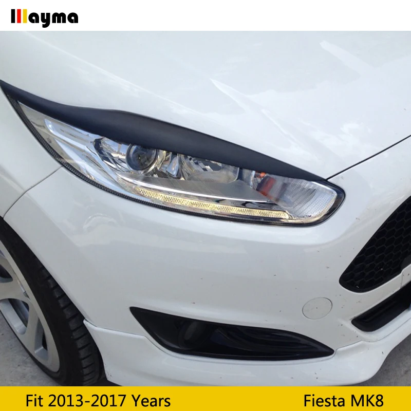 Автомобильные брови из стекловолокна для Ford Fiesta 2013 2017 года MK8 FRP матовая черная