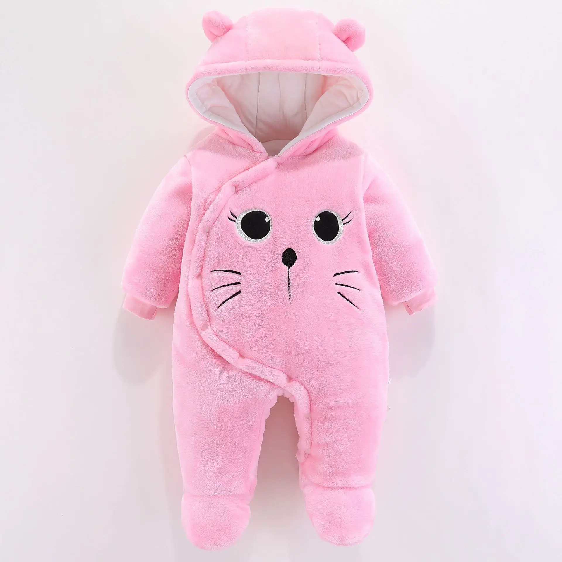 

2020 Bebe Clothes Autumn Winter Baby Romper Jumpsuit Kids Newborn Baby Girls Cotton Hooded Overalls For Baby Boys Rompers Infant