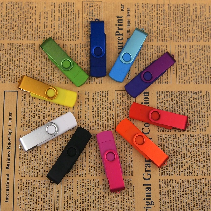 Вращающийся OTG USB флеш-накопитель 64 ГБ 2 0 для смартфона 4 8 16 32 128 micro usb устройства