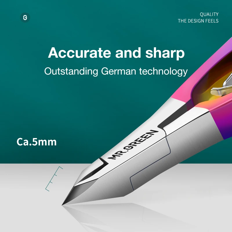 Ножницы для кутикулы MR.GREEN великолепного цвета, обрезчик для ногтей, ножницы для маникюра, триммер, удаляющий мертвую кожу, инструмент из нержавеющей стали.