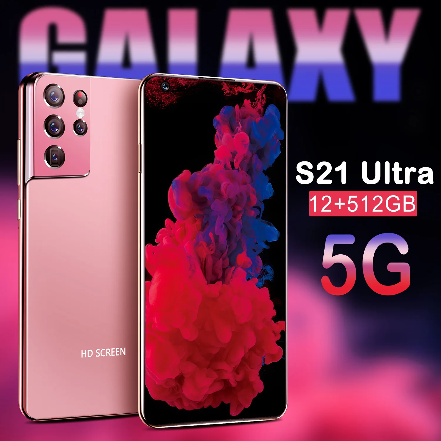

S21 Ultra 5G Smartphone Android 7.3inch Full Screen 24MP Front Camera 48 Million HD Unlocked Cell Phones Push-Button Phone