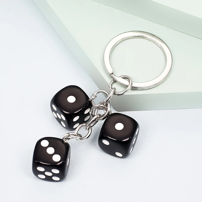 1Piece Multi-color Keychain Key Chain Keyring Personality Removable Resin Dice（3 combination） Game Bag Keychains Unique Trinket - купить