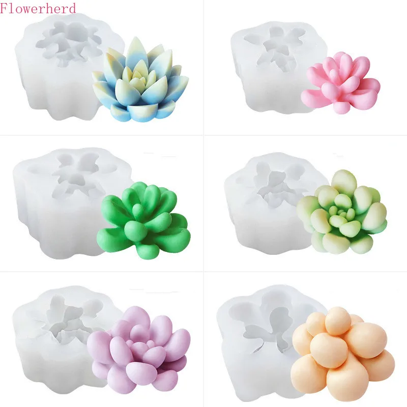 Силиконовая форма для суккулентных растений помадки торта 3d суккулентов свечей