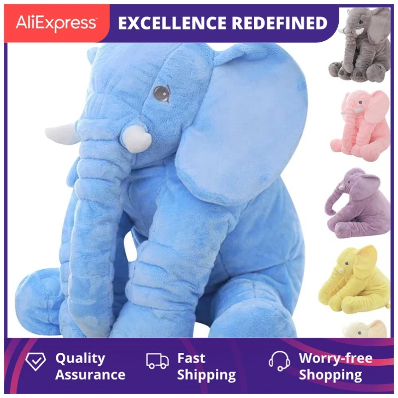 

Прямая поставка, 40/60 см, Успокаивающая подушка в виде слона, мягкие плюшевые игрушки для сна, детские игрушки, подарки для детей