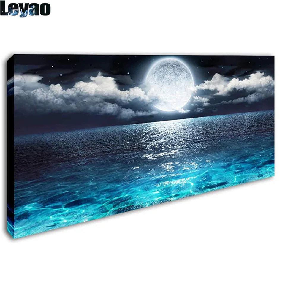 

large 5d diy diamond painting sunset over the sea full mosaic square round embroidery rhinestone landscape decor F